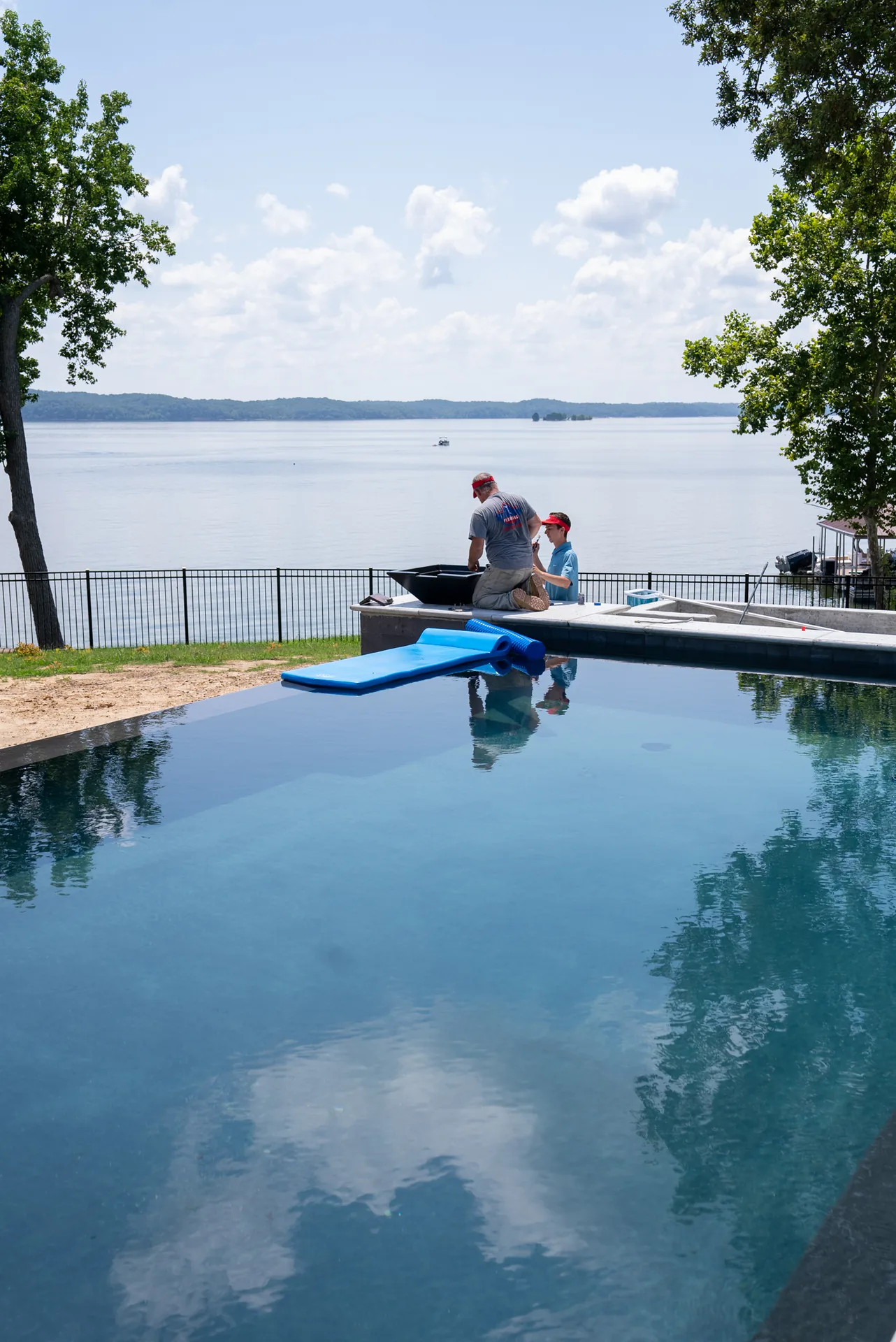 Lakefront infinity pool plumbing project