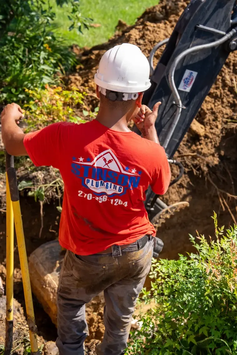 Stinson crew on an excavation and water line job