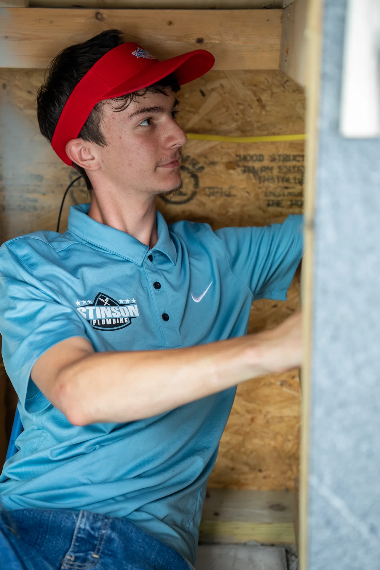 Stinson Plumbing team member on the job