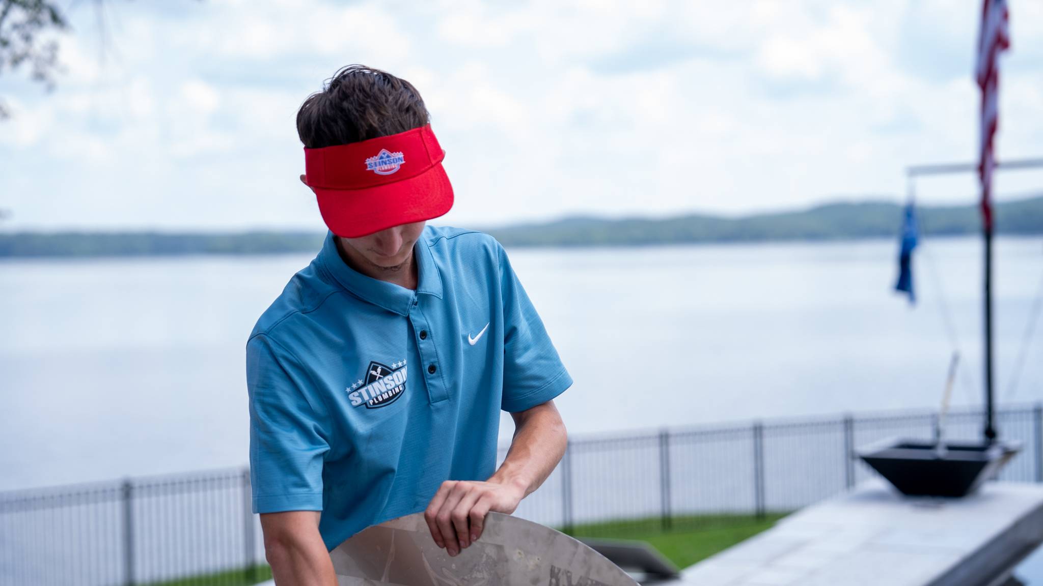 Stinson Plumbing technician working at a Kentucky Lake home near Murray